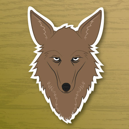 Coyote face illustration