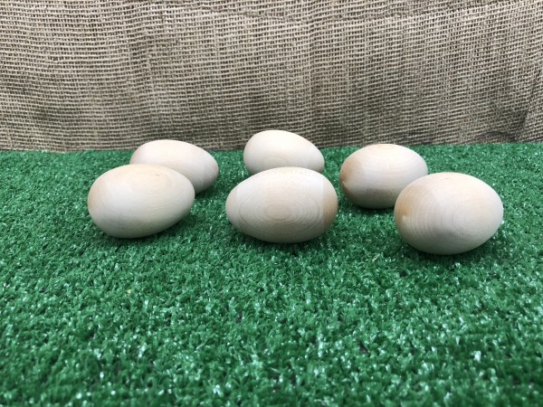 6 wood eggs