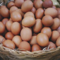 fresh eggs in basket