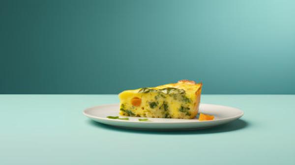 A fritata sits on a plate